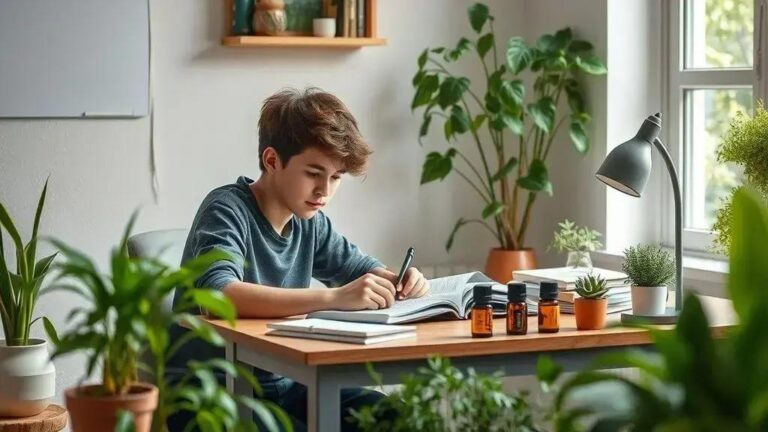 Ansiedade Escolar: Óleos Essenciais para Estudantes - meditação em casa Ansiedade Escolar: Óleos Essenciais para Estudantes